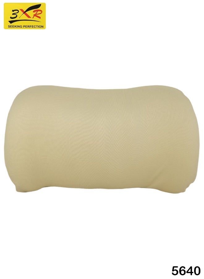 3 اكس ار وسادة دعم قطنية فاخرة من إسفنج الذاكرة 3XR للسيارة أو المكتب أو المنزل - تصميم مريح على شكل حرف C، وراحة محيطية، وحزام قابل للتعديل، وغطاء قابل للإزالة/الغسل (بيج/بني فاتح) - Image 1