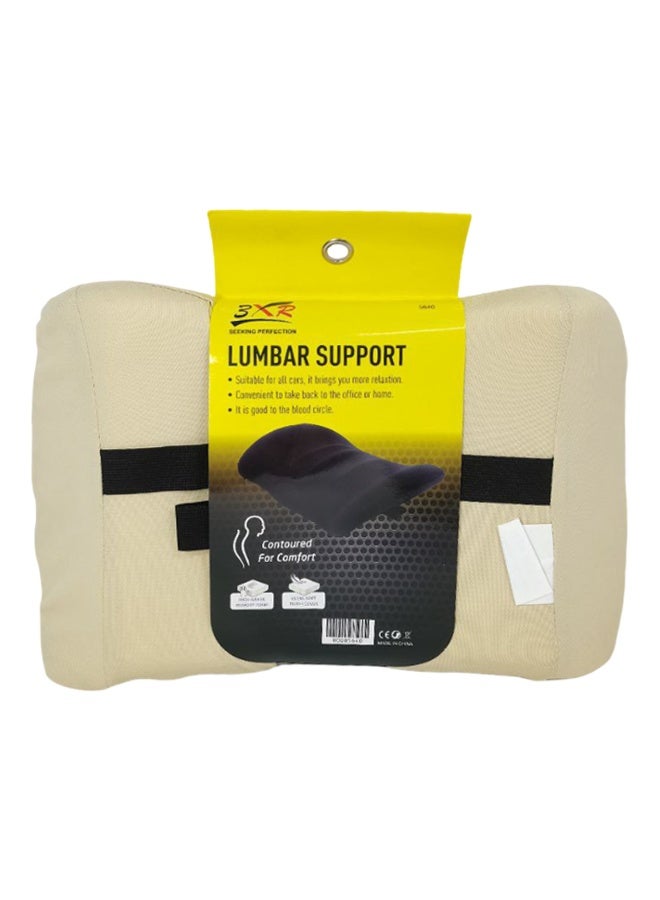 3 اكس ار وسادة دعم قطنية فاخرة من إسفنج الذاكرة 3XR للسيارة أو المكتب أو المنزل - تصميم مريح على شكل حرف C، وراحة محيطية، وحزام قابل للتعديل، وغطاء قابل للإزالة/الغسل (بيج/بني فاتح) - Image 3