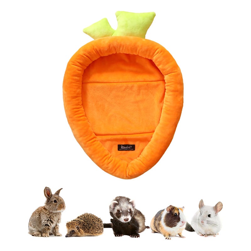 ITANDME Bunny Bed Rabbit Bed Carrot Shape Bunny Beds Soft Comfortable Rabbits Beds Machine Washable Indoor Guinea Pig Bed Cute Small Animal Bed for Guinea Pig Chinchilla Ferret Squirrel Hedgehog Medium - Image 2