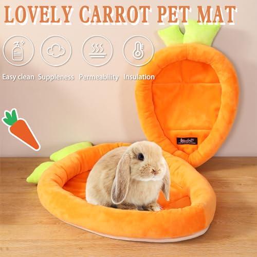 ITANDME Bunny Bed Rabbit Bed Carrot Shape Bunny Beds Soft Comfortable Rabbits Beds Machine Washable Indoor Guinea Pig Bed Cute Small Animal Bed for Guinea Pig Chinchilla Ferret Squirrel Hedgehog Medium - Image 3