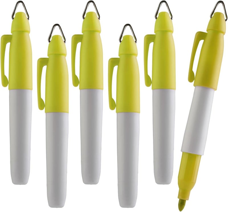 Mini Permanent Markers | Assorted Colours | Fine Point | 6 Count (Yellow)