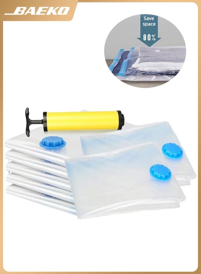 BAEKO Premium Vacuum Storage Bag, Extralarge Compressed Bag with Hand Pump, Space Saver Bags for Clothes, sweater and blanket (7PCS, 60 x 80cm) - Image 1