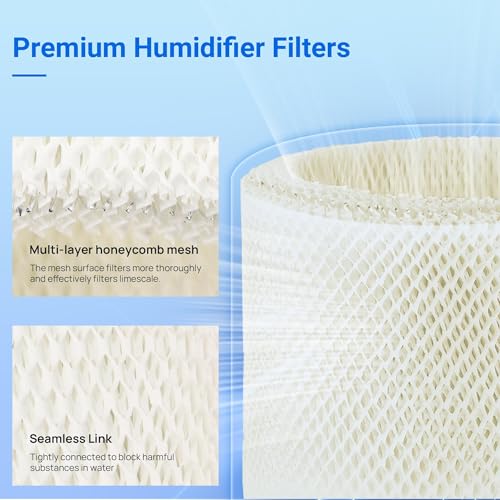 NISHCON WF2 Humidifier Filter Replacement for Vicks V3500 V3100 V3600 V3900 V3700 VEV320 & Kaz 3020 Cool Mist Humidifiers Pack of 4 - Image 4