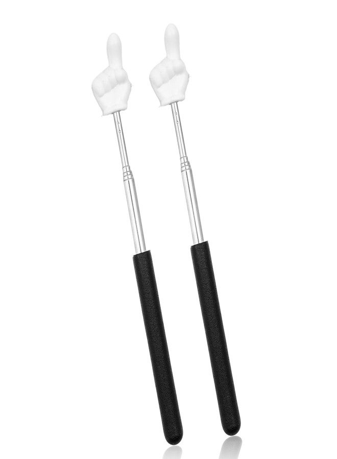 aeloer 2Pcs Telescopic Teachers Pointer, Mini Pointer Finger Stick for Classroom, Retractable Hand Pointer for School Presentations (Black) - Image 1