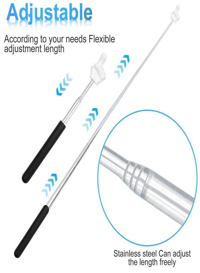 aeloer 2Pcs Telescopic Teachers Pointer, Mini Pointer Finger Stick for Classroom, Retractable Hand Pointer for School Presentations (Black) - Image 4