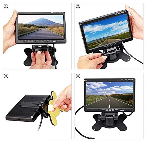 Camecho DC 12V 24V Vehicle Backup Camera System 2 x Rear View Camera Support Night Vision Waterpoof & 7" Monitor with Dual 34ft AV Cables Hardwire for Bus Truck Van Trailer RV Campers - Image 4