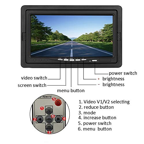 Camecho DC 12V 24V Vehicle Backup Camera System 2 x Rear View Camera Support Night Vision Waterpoof & 7" Monitor with Dual 34ft AV Cables Hardwire for Bus Truck Van Trailer RV Campers - Image 3