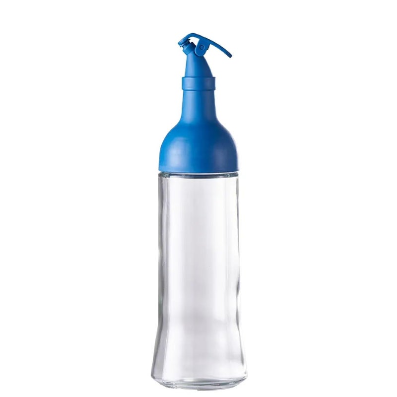 Krivety Oil Dispenser Bottle 500ml 17oz Olive Oil For Kitchen NoDrip Glass Cooking Oil DispenserVinegar Cruet Soy Sauce Dispenser SpoutWide OpeningEasy Refill And Cleaning BLUE ROUND - Image 1