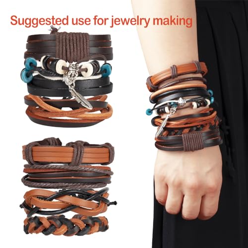 LolliBeads (TM) 3mm Flat Genuine Leather Cord Braiding String Black (5 Yards) - Image 5
