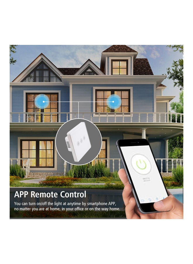 NIBEMINENT Wi-Fi Smart Touch Light Switch White - Image 2