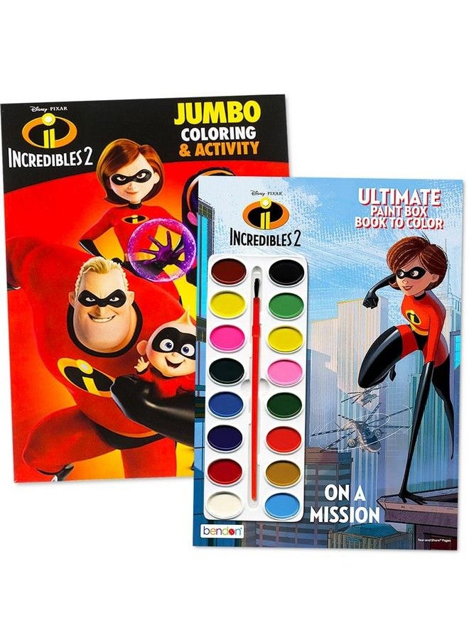 Disney - Incredibles Coloring And Activity Set Bundle With 2 The Incredibles Activity Books With Coloring Pages Games Puzzles And More (Incredibles Party Supplies) - Image 1