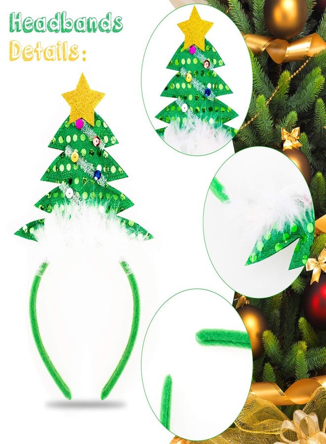 Whaline Christmas Headbands, Reindeer Antler Xmas Tree Head Hat Toppers Costume Headbands for Christmas Holiday Parties, Annual Holiday, Photos Booth (6 Pack) - Image 2