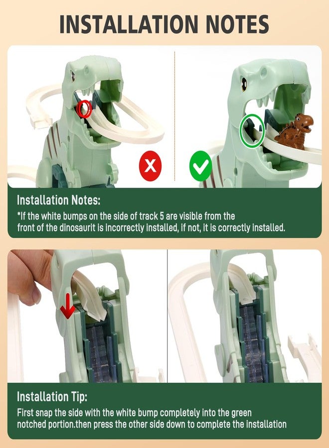 Chidiam Dinosaur Climbing Stairs Toy Orbit Chasing Race Track Game Set Slide Climb Stairs Toys Roller Coaster Toy with Music Light Educational Puzzle Playsets Gift for Toddler Kids Boys Girls Age 3+ - Image 2