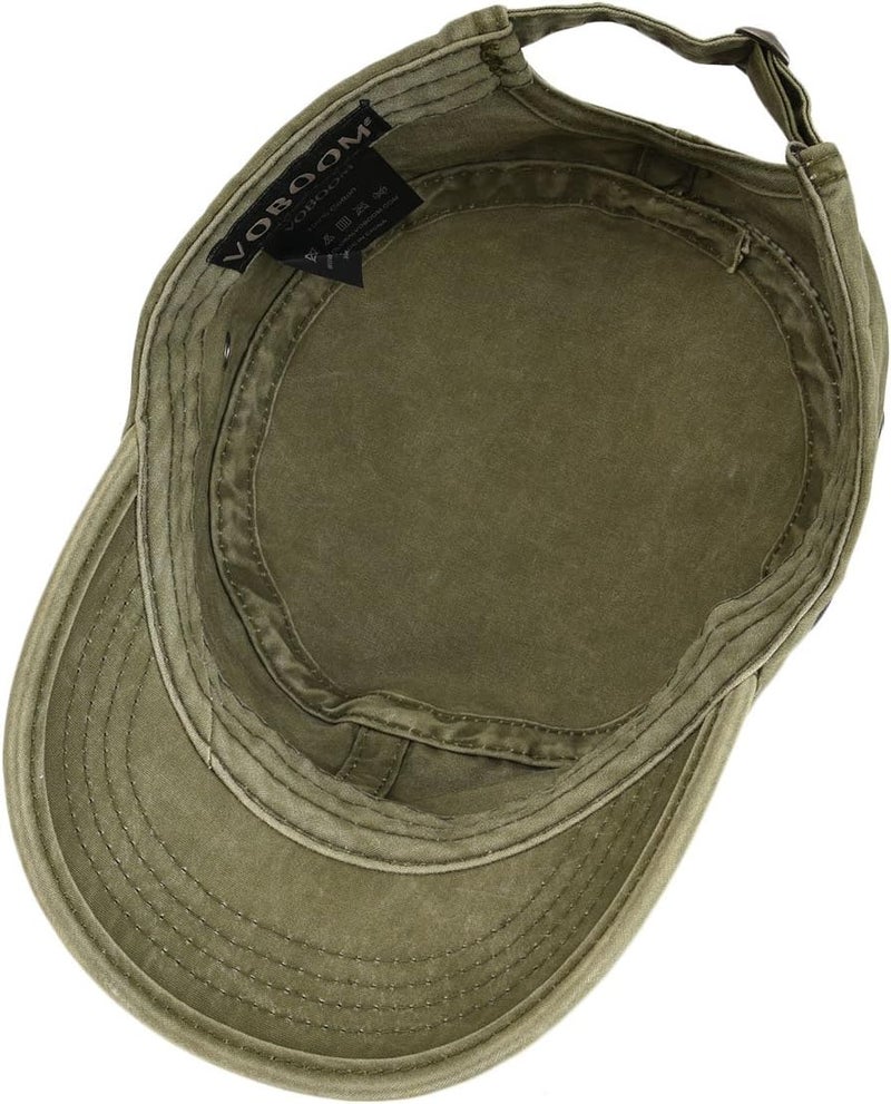 VOBOOM Washed Cotton Military Cadet Army Caps Unique Design Vintage Flat Top Hat - Image 5