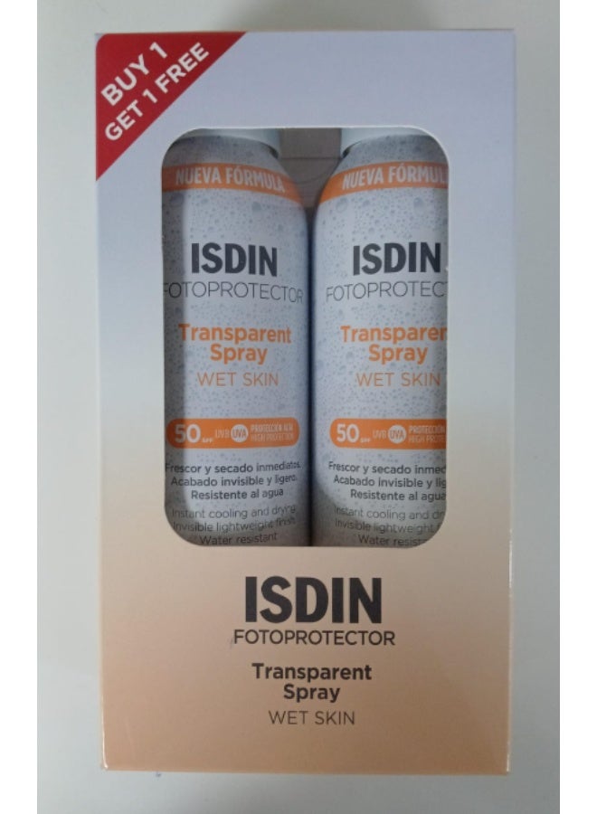 Isdin fotoprotector wet skin transparent spray buy 1 get 1 free
