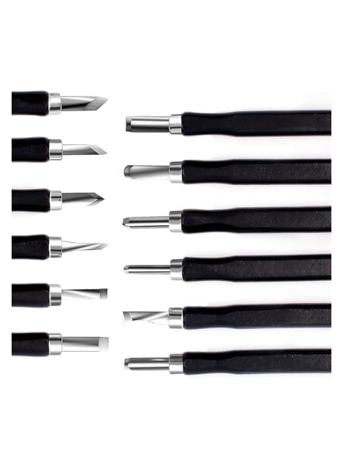 PROMASS Wood Carving Tools Set - Easy to Use 12 pcs Mini Wood Chisel Beginner Wood Carving Kit for Adults & Kids Carving Kit Gift  - Image 1