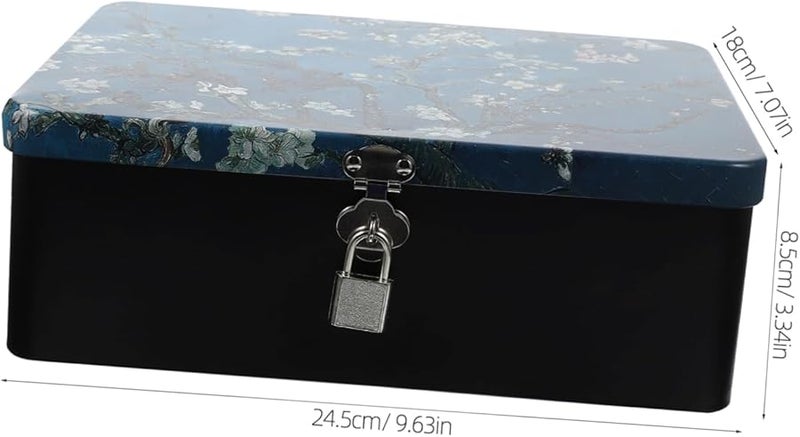 Vintage Tinplate Jewelry Box Holder For Rings Storage Decorative Small Tin Can - Image 3