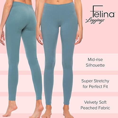 Felina Velvety Super Soft Lightweight Style 2801 Leggings 2-Pack - for Women - Yoga Pants, Workout Clothes (Big City, Small) - Image 4