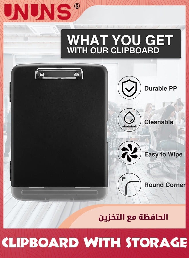 UNUNS A4 Clipboards,Folder Clipboard With Storage,Plastic Clipboard With Pen Holder,File Binder Clipboard Case,Waterproof Nursing Clipboards Foldable Document Case For Office Work,Black - Image 5