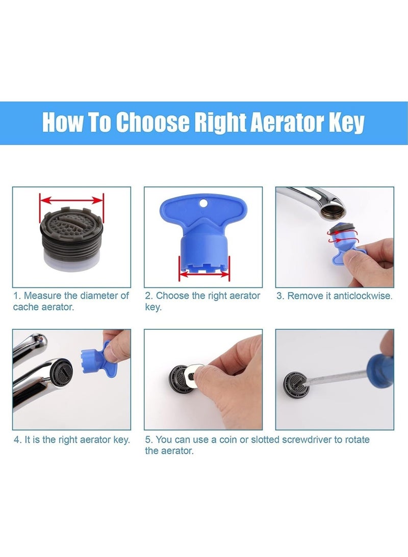 saykfoe Plastic Faucet Aerator Set - 12 Piece - Kitchen Bathroom Sinks Faucet Flow Restrictor, Plastic Water Saving Aerator Tap Parts, Suitable for Bathroom Kitchen (16.5/18.5/21.5/24 mm) - Image 3
