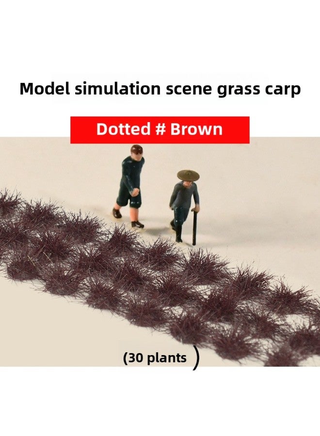 Mini Grass Cluster Grass Model Grass Cluster Micro Landscape Ornaments Static Building Sand Table Material Diy Handmade-Color:Grass Tuft Dotted Brown  - Image 1