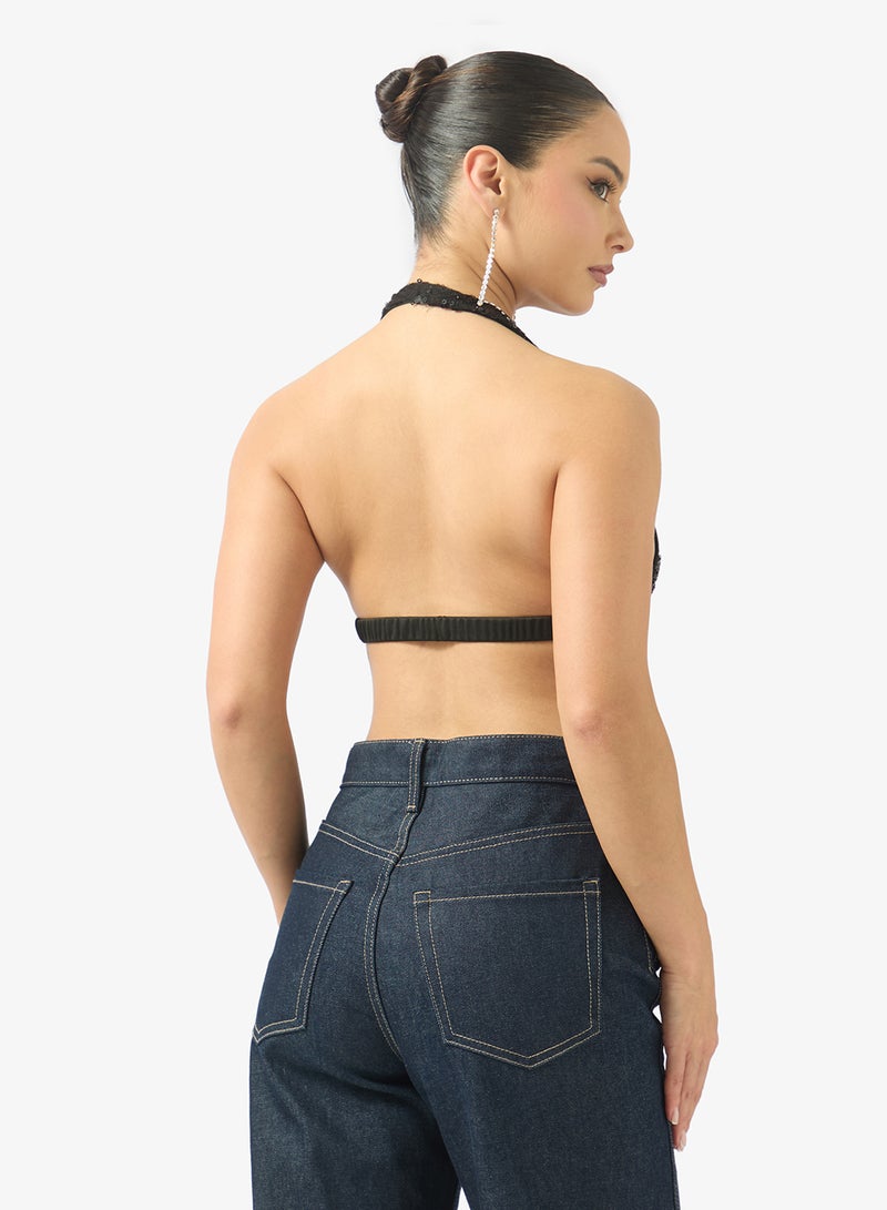 جينجر بلوزة بحمالات مزينة بالترتر - Image 2