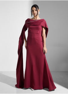 Iyra Boat Neck Cape Sleeve Dress  - Image 1