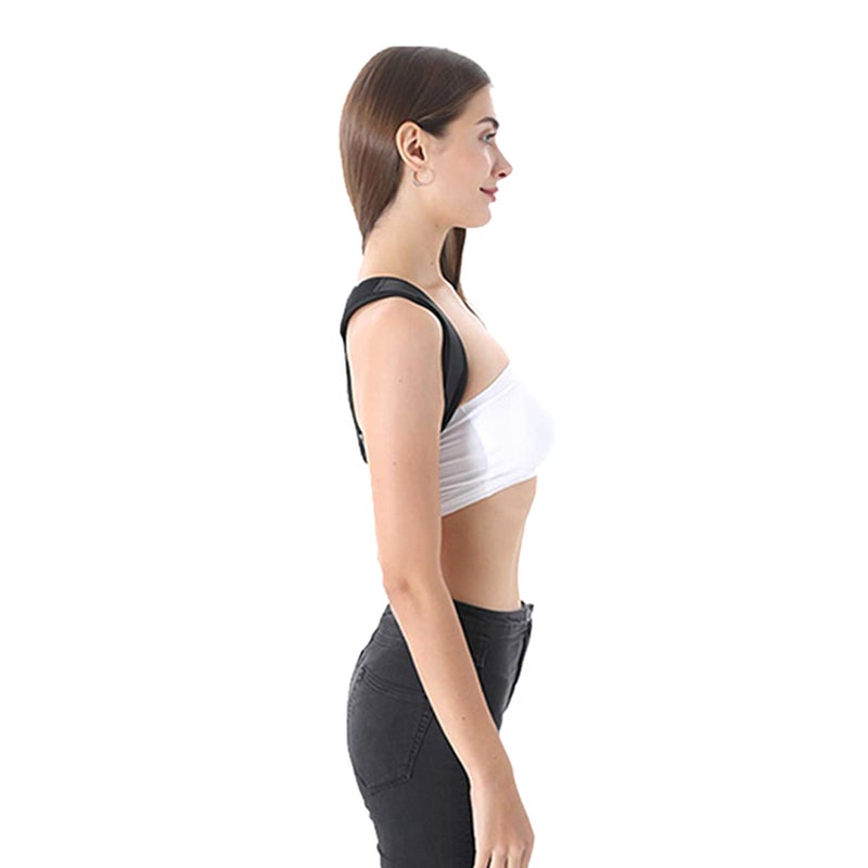 Posture Corrector: Black Size S Breathable Comfortable Upper Back Brace - Invisible Under Clothes Back Straightener for Men Women and Teens - Image 5