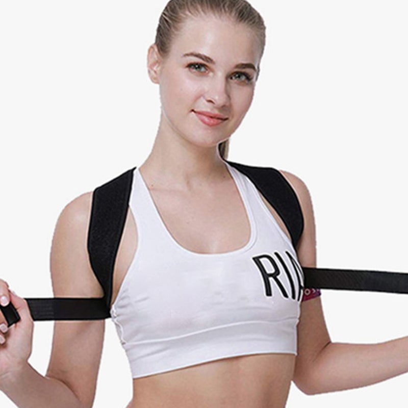 Posture Corrector: Black Size S Breathable Comfortable Upper Back Brace - Invisible Under Clothes Back Straightener for Men Women and Teens - Image 3