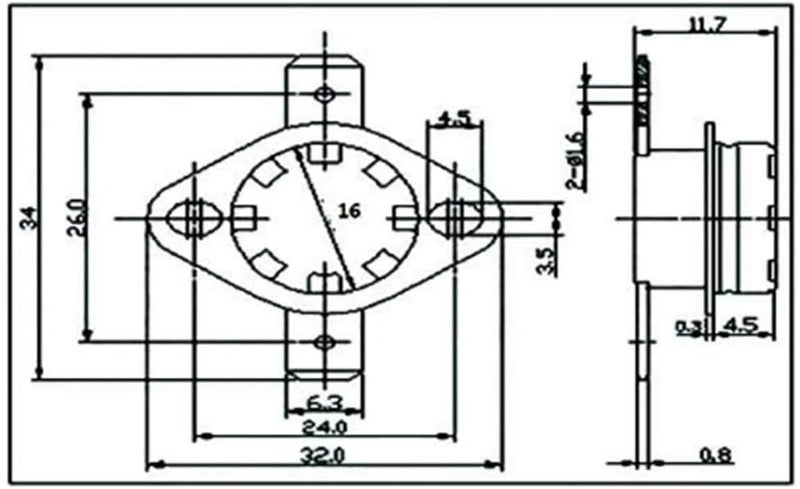 RuiLing 5-Pack KSD301 135 Degrees Centigrade Thermostat Thermal Control Switch 250V 10A Normally Closed NC Thermostat Temperature Switch - Image 5
