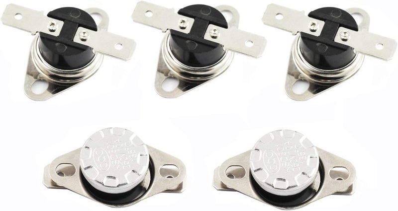RuiLing 5-Pack KSD301 135 Degrees Centigrade Thermostat Thermal Control Switch 250V 10A Normally Closed NC Thermostat Temperature Switch - Image 1