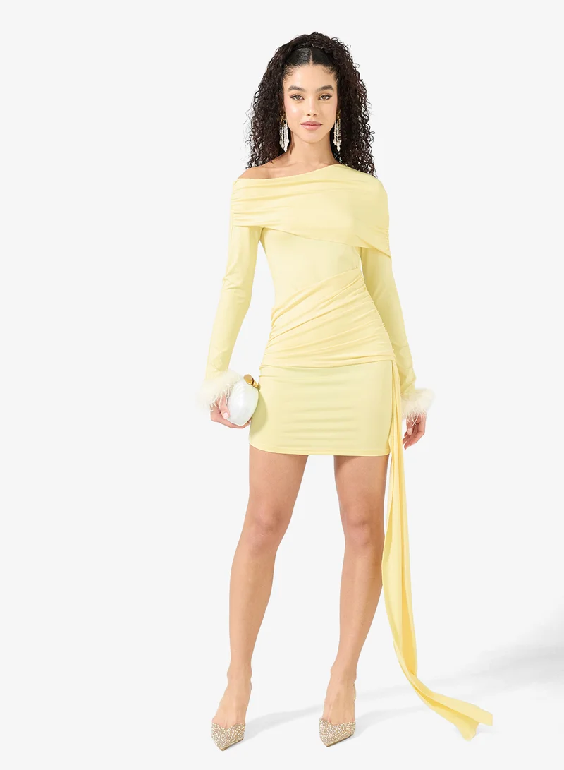 Ginger Drop Shoulder Draped Dress