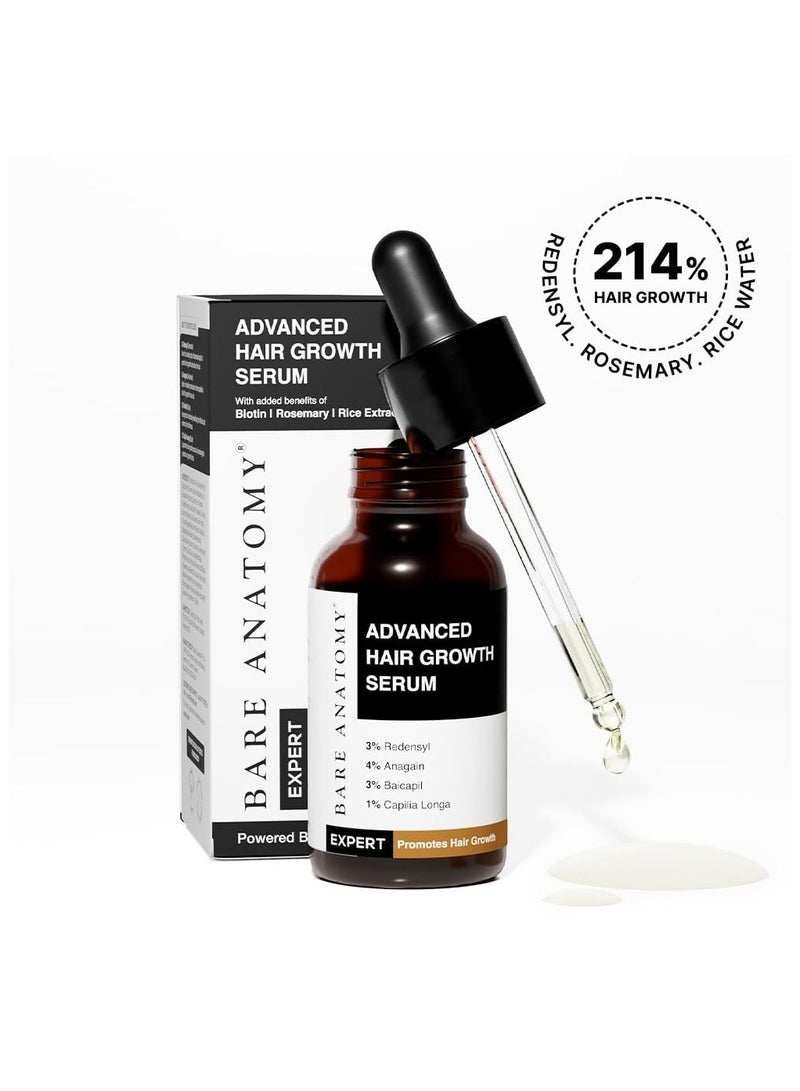 BARE ANATOMY Anti Hair Fall Shampoo 5X Hair Fall Control and Growth 250ml Advanced Hair Growth Serum with Redensyl Anagain Baicapil and Capilia Longa Hair Fall Control Serum 30mL  - Image 3