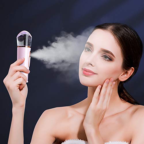 FANTEXY Nano Facial Mister with Skin Analyzer Moisture Tester, FANTEXY Portable Mini Cool Face Mist Steamer with USB, Handy Facial Sprayer for Eyelash Extensions, Face Moisturizing,Hydration Refreshing - Image 2