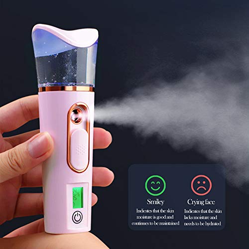FANTEXY Nano Facial Mister with Skin Analyzer Moisture Tester, FANTEXY Portable Mini Cool Face Mist Steamer with USB, Handy Facial Sprayer for Eyelash Extensions, Face Moisturizing,Hydration Refreshing - Image 4