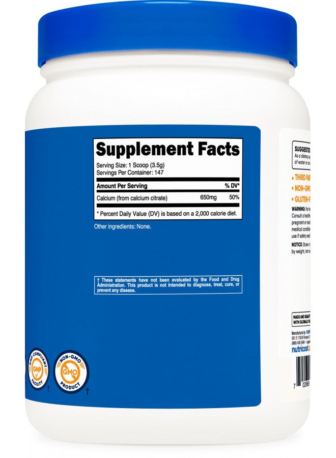Nutricost Calcium Citrate Powder (500 Grams) (Unflavored) - Pure Calcium Citrate, No Fillers, Gluten Free (1.1lbs) - Image 5