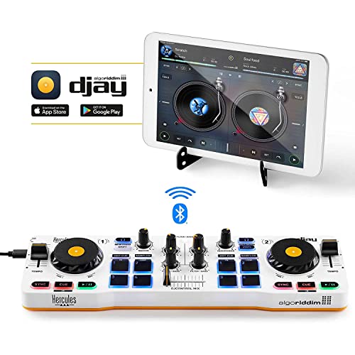 Hercules DJControl Mix – Bluetooth Wireless DJ Controller for Smartphones (iOS and Android) – dJay app – 2 Decks, White - Image 4
