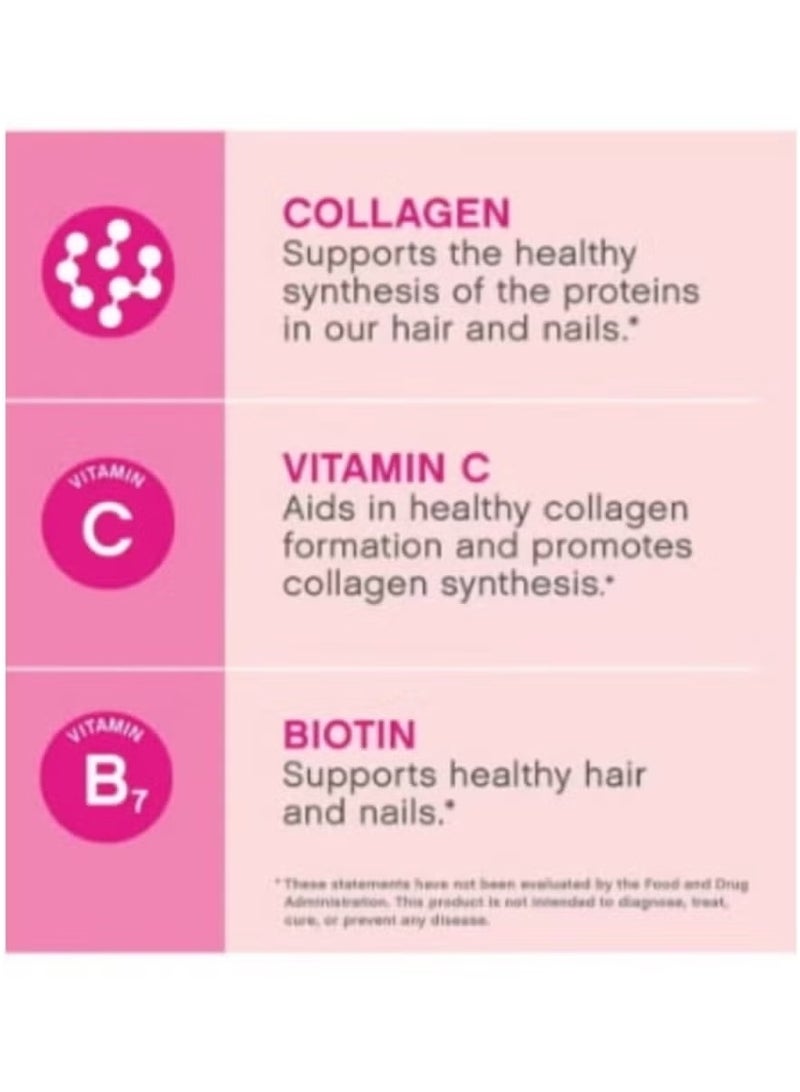 لايفسل ببتيدات الكولاجين الفائقة + فيتامين C & Biotin - 3G الكولاجين لكل وجبة ، يدعم الشعر الصحي ، الجلد والأظافر ، 60 كبسولة - Image 3