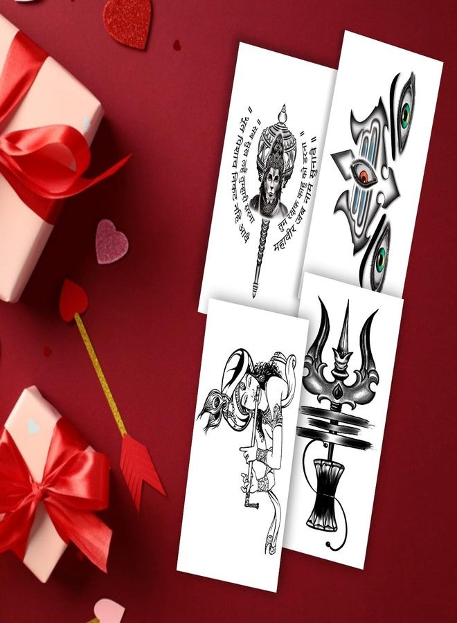 VANVATI Lord Krishna, Hanuman, Mantra, Trishul & Eye Art Design Temporary Body Art - Image 1