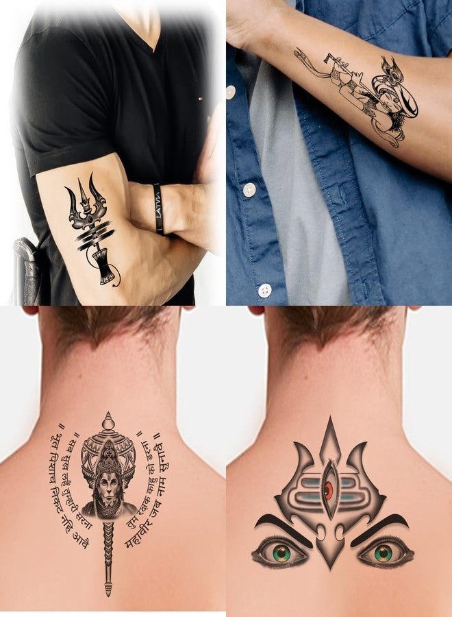 VANVATI Lord Krishna, Hanuman, Mantra, Trishul & Eye Art Design Temporary Body Art - Image 4