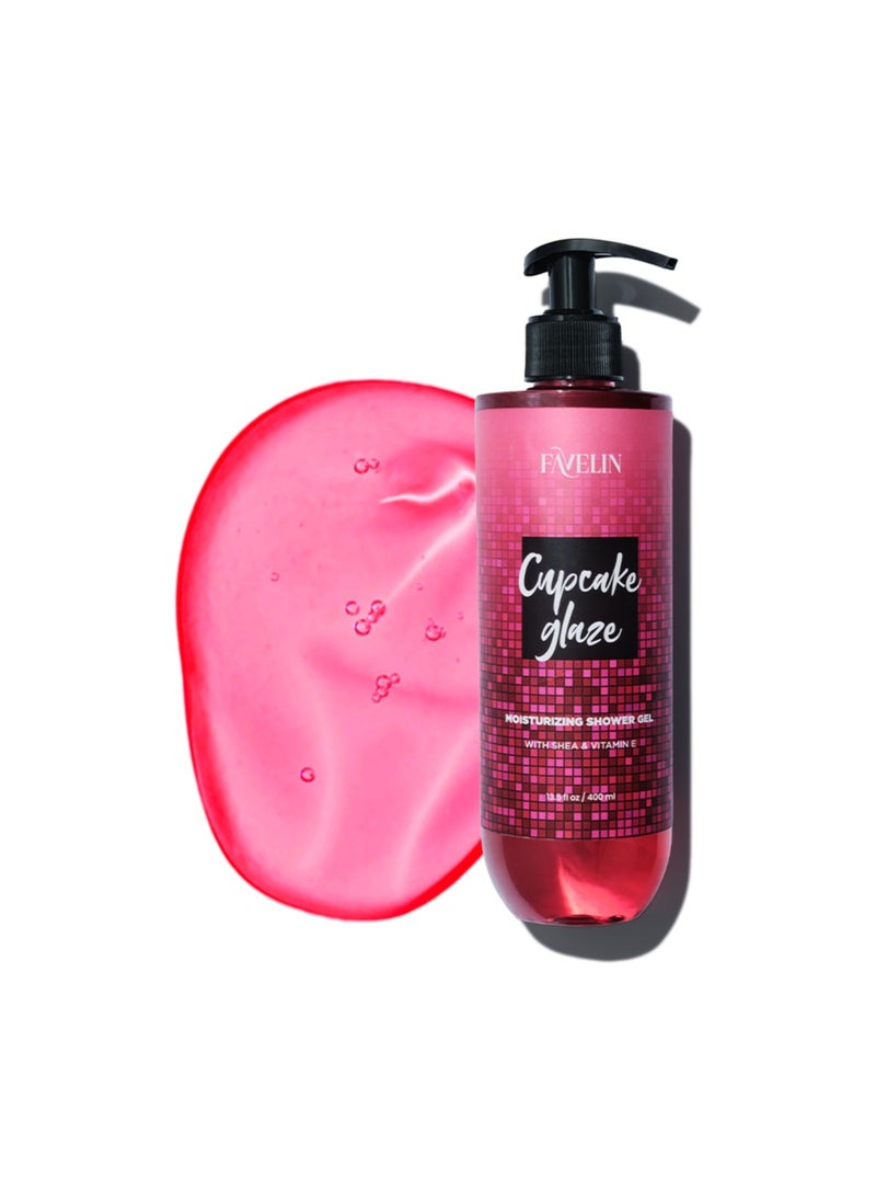 favelin Shower gel  Cupcake Glaze 400 ML With Buttercream & Vanilla | Ginger & Clove Musk, reminding you of freshly baked cookies and cozy afternoons.  - Image 2