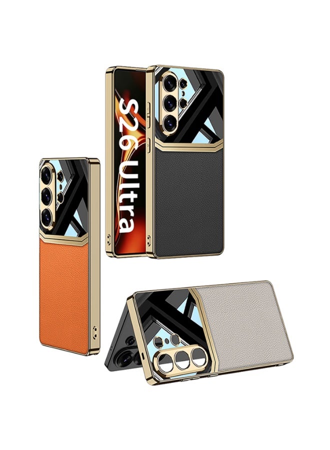 GKK Luxury Leather Case for Samsung Galaxy S26 Ultra (2026) ,Electroplated Ultra-Thin, Anti-Drop, All-Round Protection Phone Cover Support Wireless Charging with Pen Slot Design - Pen NOT Included - Image 2