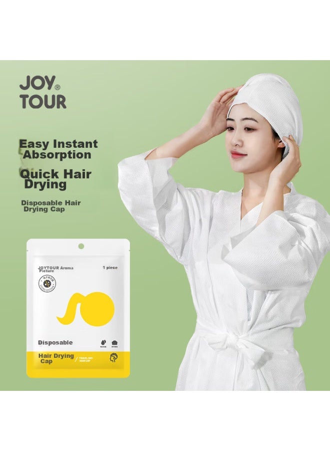 JOY TOUR Joytour Disposable Hair Drying Cap, Travel Hotel Hair Cover Towel, Thickened Quick-drying Cap, Washable Bath Cap, 5-pack  - Image 1