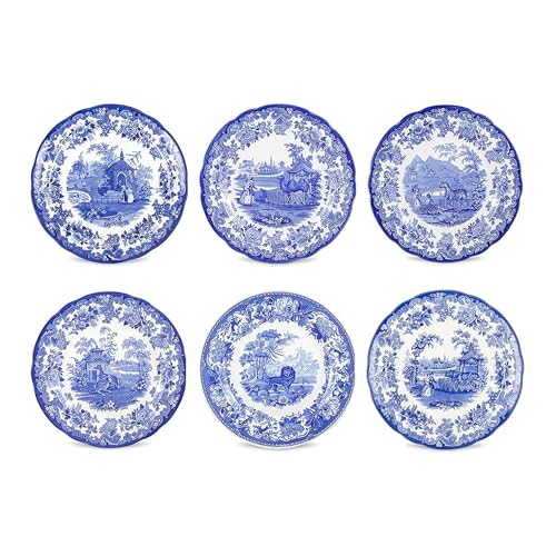 Spode Blue Room Zoological Plate Set, Set of 6-10.5-Inch Earthenware Dinner Plates Featuring Exotic Animal Motifs - Fine Tableware for Dining or Display - Microwave & Dishwasher Safe - Image 1