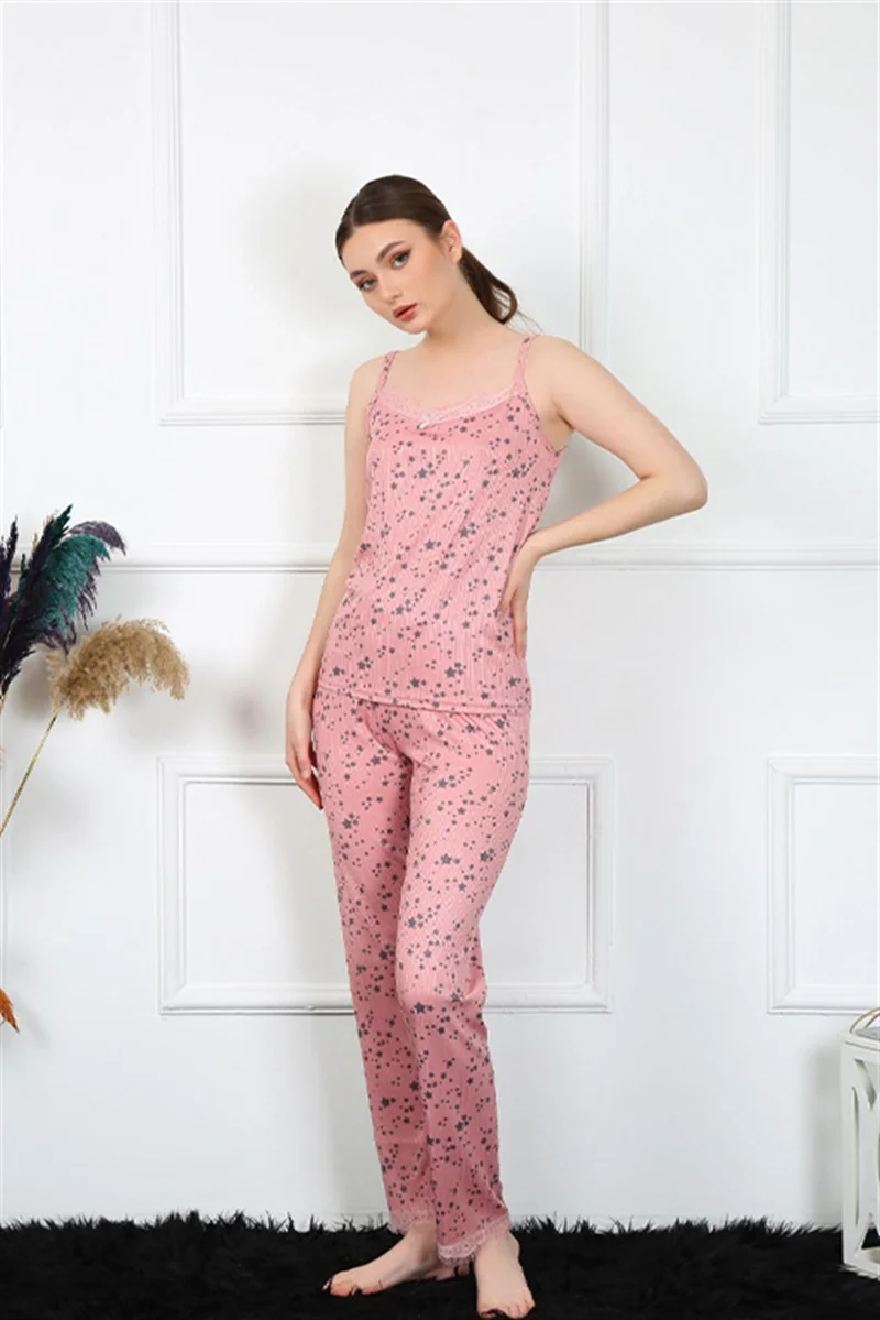 اكبينيز Women's Rope Strap Powder Pajamas Set 4137
