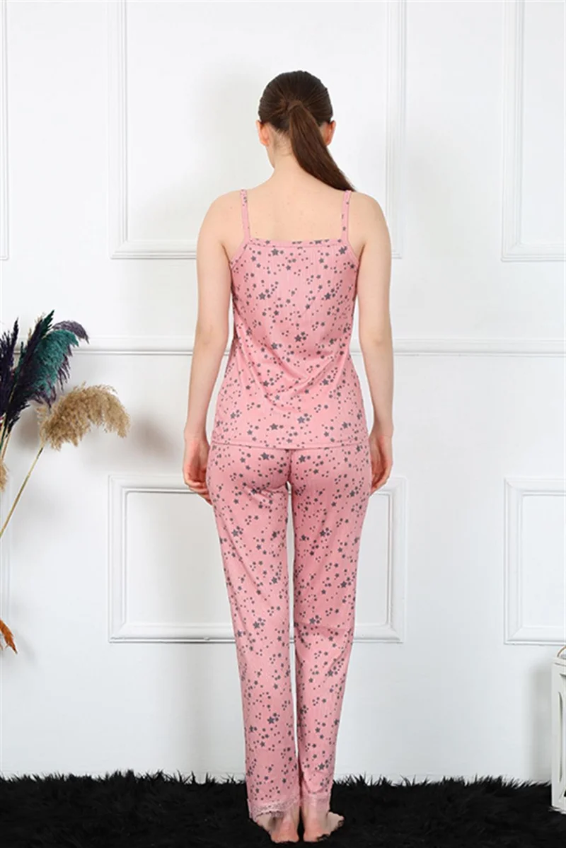 اكبينيز Women's Rope Strap Powder Pajamas Set 4137