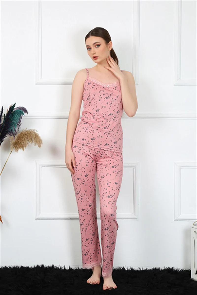 اكبينيز Women's Rope Strap Powder Pajamas Set 4137