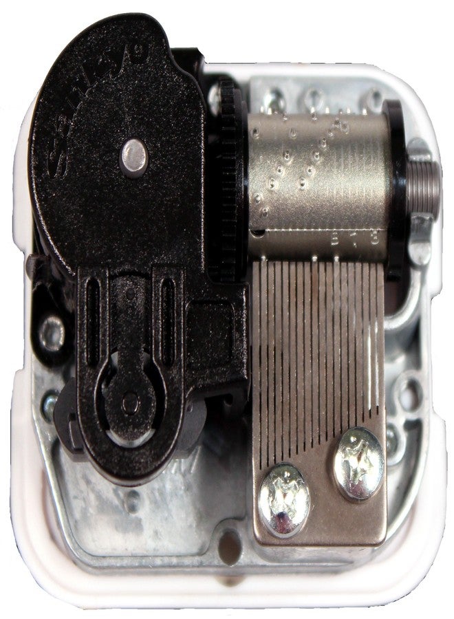 Creative Hobbies 18 Note Wind up Music Box Musical Movement with Gold Color Winding Key - Plays Brahms Lullaby - Image 2