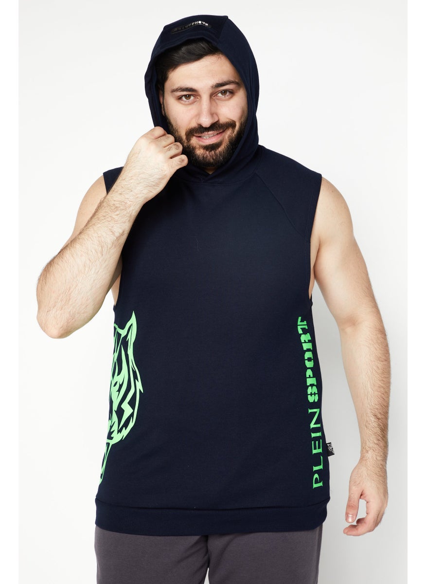 Men Sportswear Fit Sleeveless Hoodie, Navy - pzsku/Z6DDDF83E0C53B09EA607Z/45/_/1724350887/6064d3a7-13d5-48d3-8b9e-1b85a6dec3d5