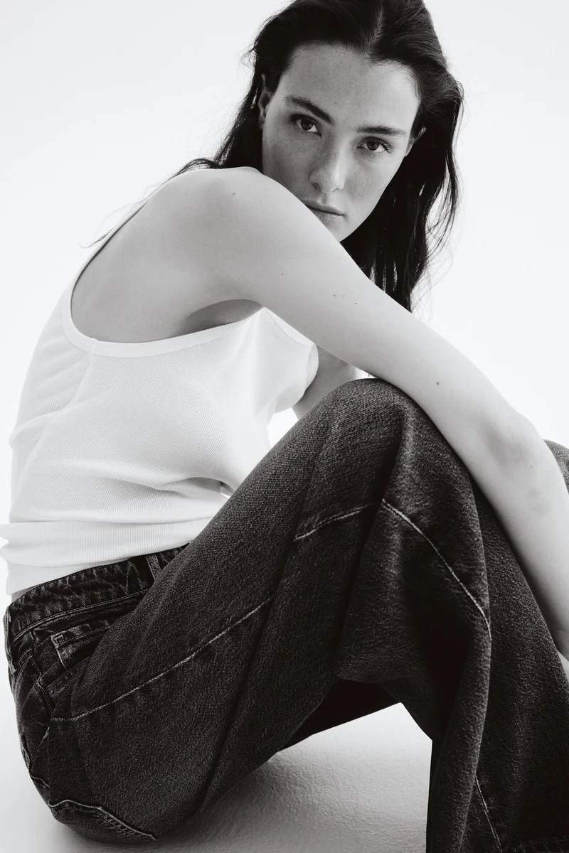 H&M Feather Soft Super Wide Ultra High Jeans